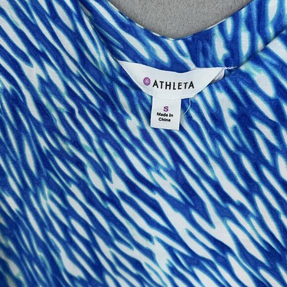 Athleta Dress Womens Small Blue Reef Print Dreamin Resort Coastal Vacay Casual - Picture 4 of 13